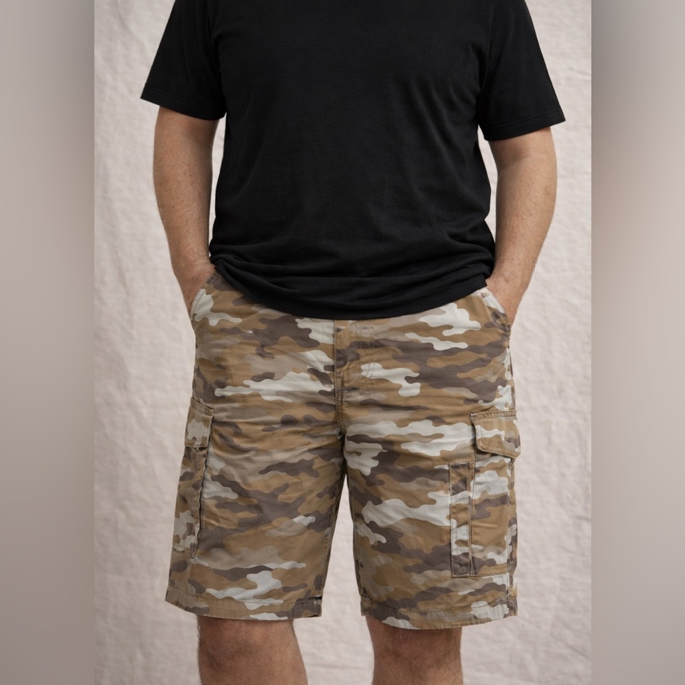 George Men's Cargo Shorts - Camouflage Brown and Tan